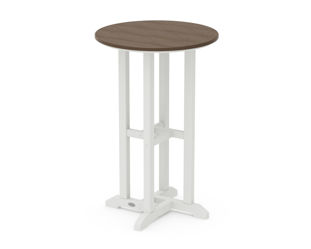 POLYWOOD Contempo 24" Round Counter Table in White / Kona