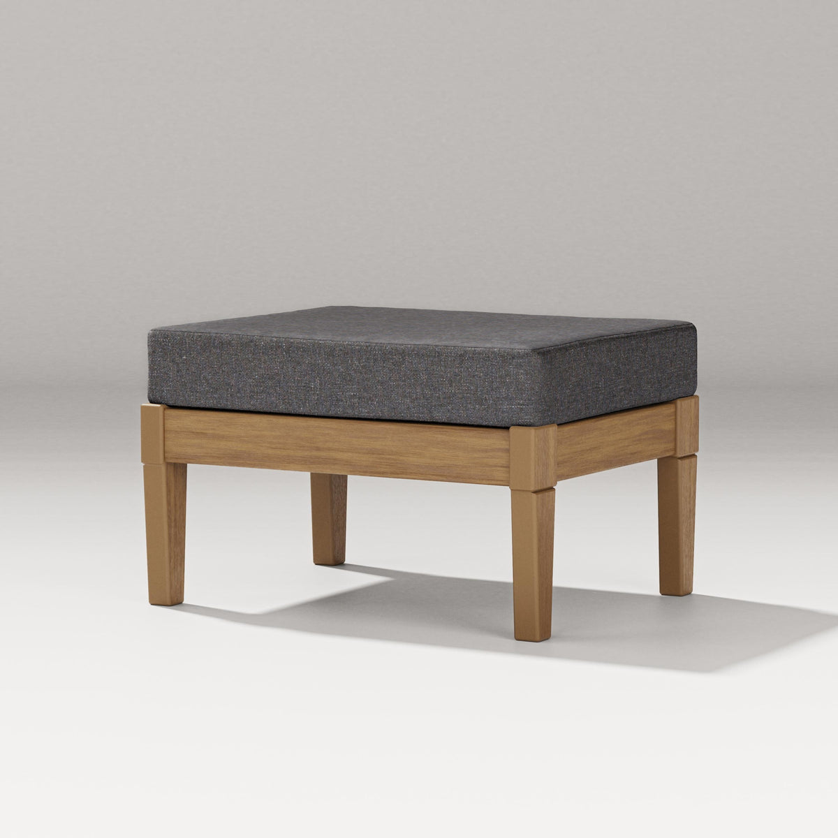 POLYWOOD Estate Lounge Ottoman in Natural / Ash Charcoal