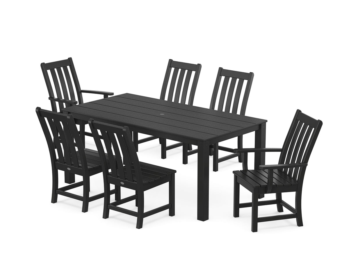 POLYWOOD Vineyard 7-Piece Parsons Dining Set in Black