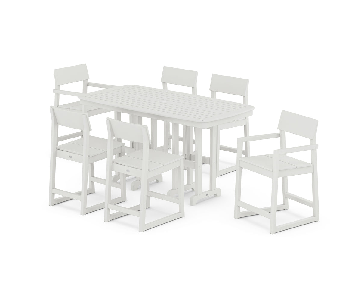 POLYWOOD EDGE 7-Piece Counter Set in Vintage White
