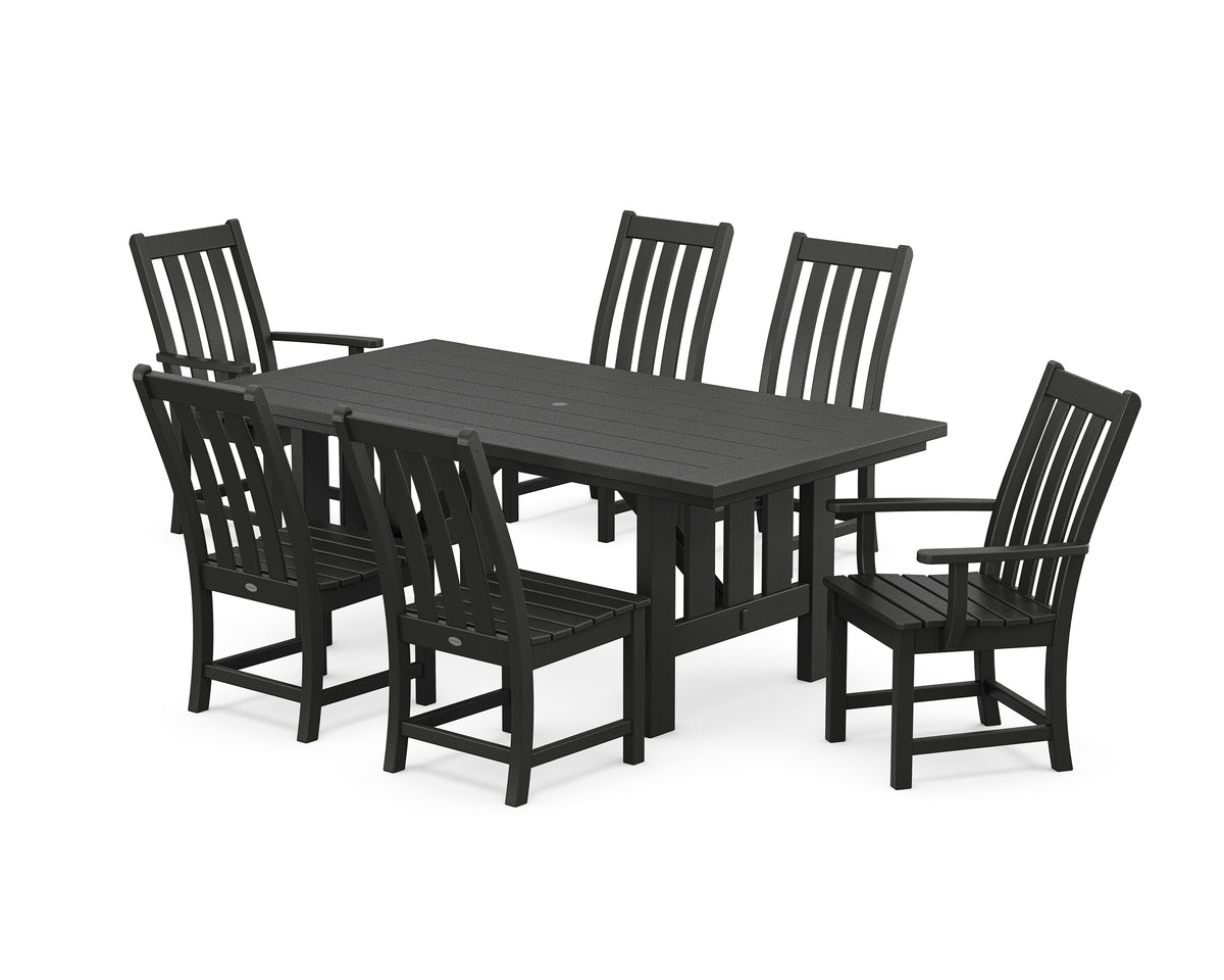 POLYWOOD Vineyard 7-Piece Dining Set with Mission Table in Black