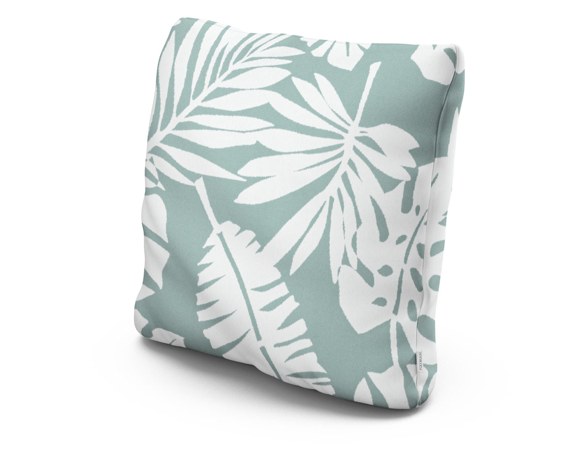 POLYWOOD 20" Outdoor Throw Pillow in Leaf Glacier Spa