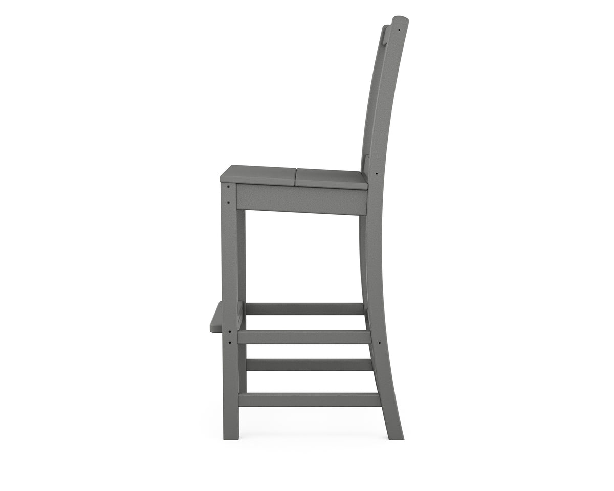 Alternate view of the POLYWOOD Prairie Bar Side Chair in Slate Grey