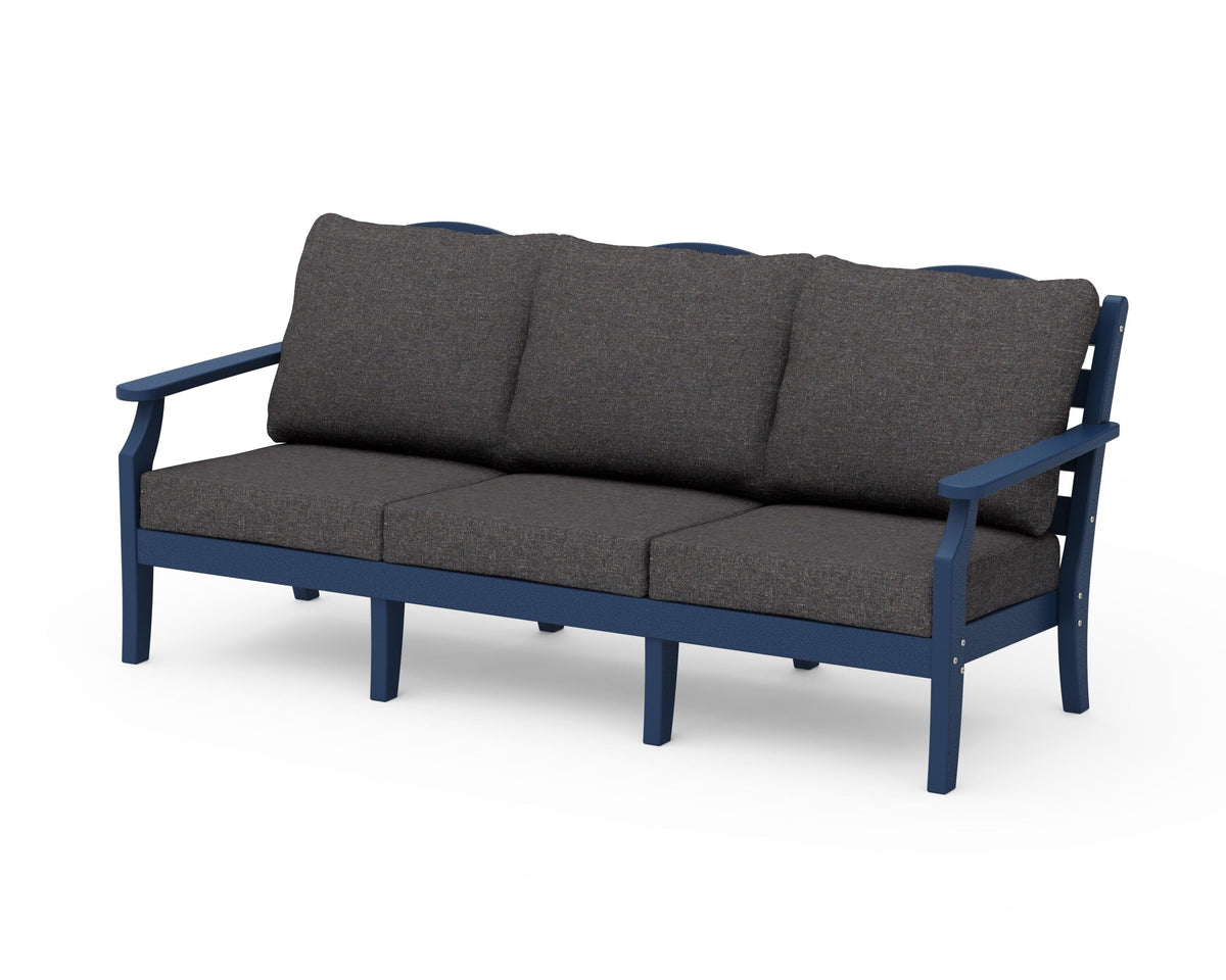 POLYWOOD Savannah Deep Seating Sofa in Navy / Ash Charcoal