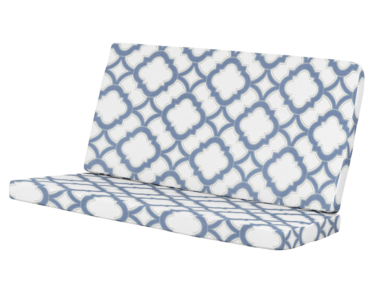 POLYWOOD Modern Loveseat Cushion in Trellis Sky Blue
