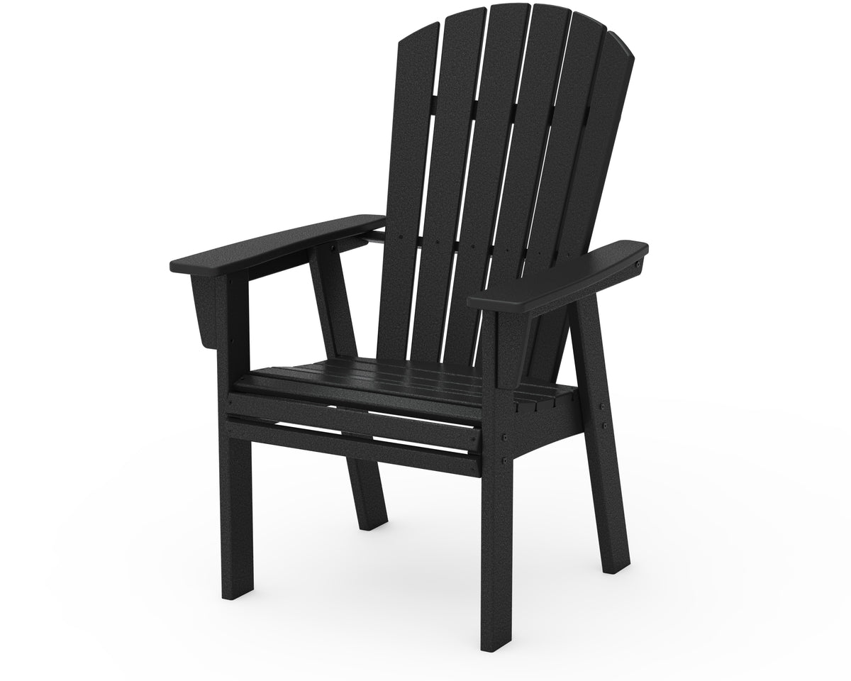 POLYWOOD Nautical Curveback Adirondack Dining Chair in Black