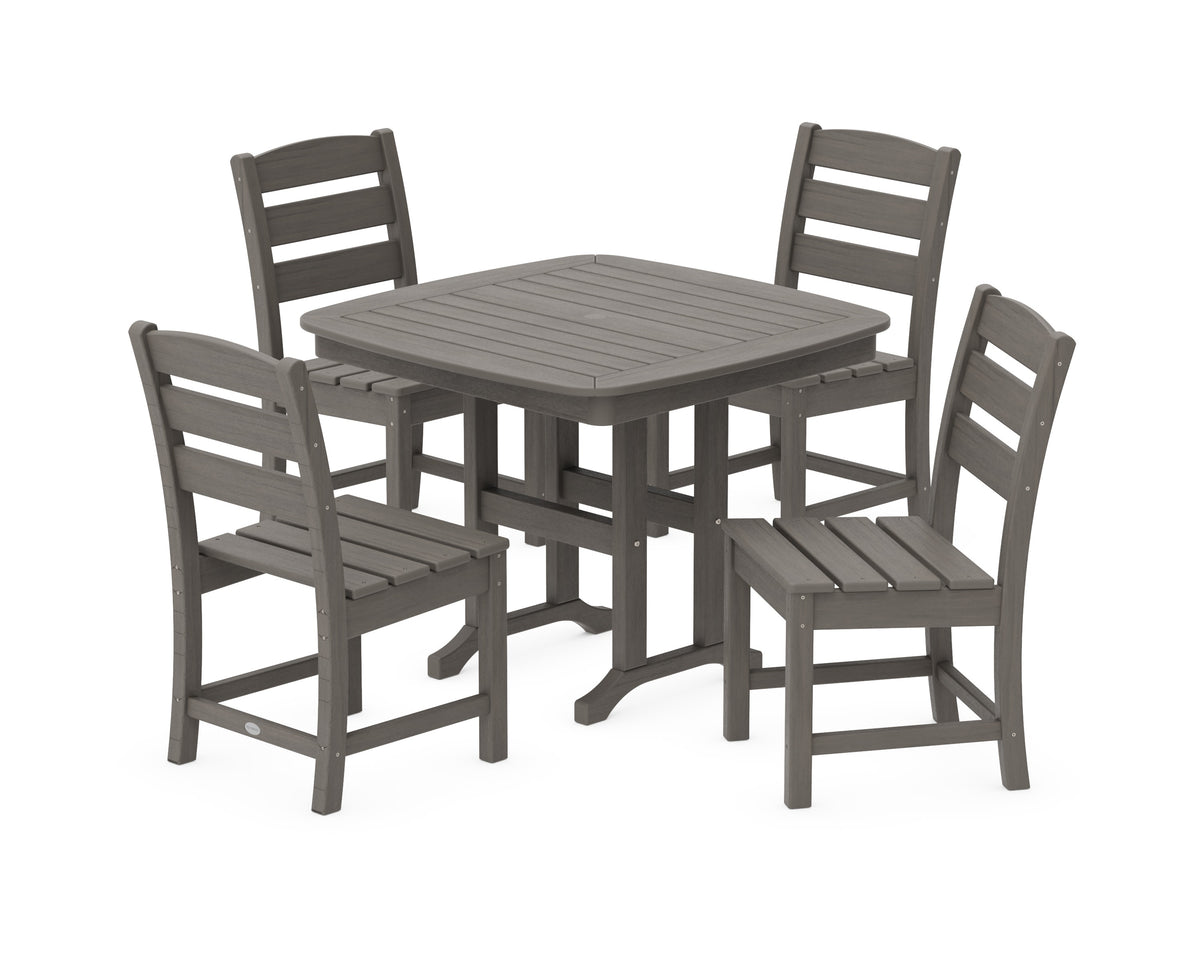 POLYWOOD Lakeside 5-Piece Side Chair Dining Set in Driftwood
