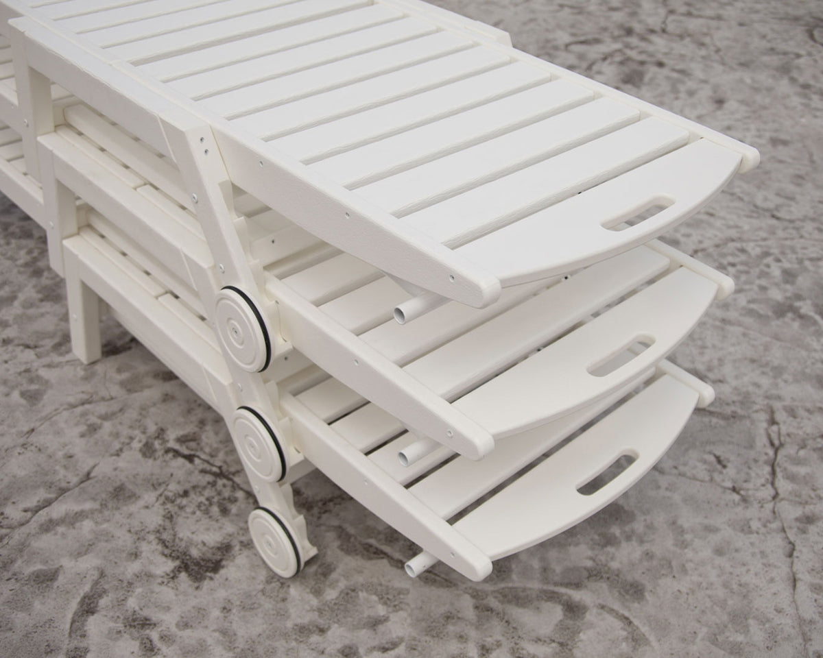 Detail photo of the POLYWOOD Nautical Chaise with Wheels in White