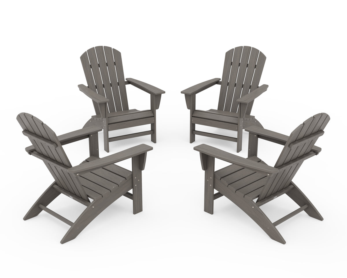 POLYWOOD Nautical 4-Piece Adirondack Conversation Set in Driftwood