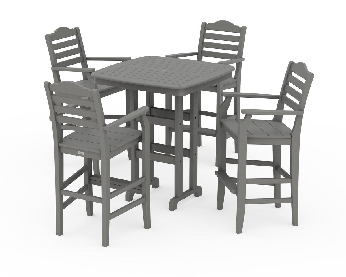 POLYWOOD Savannah 5-Piece Bar Set in Slate Grey
