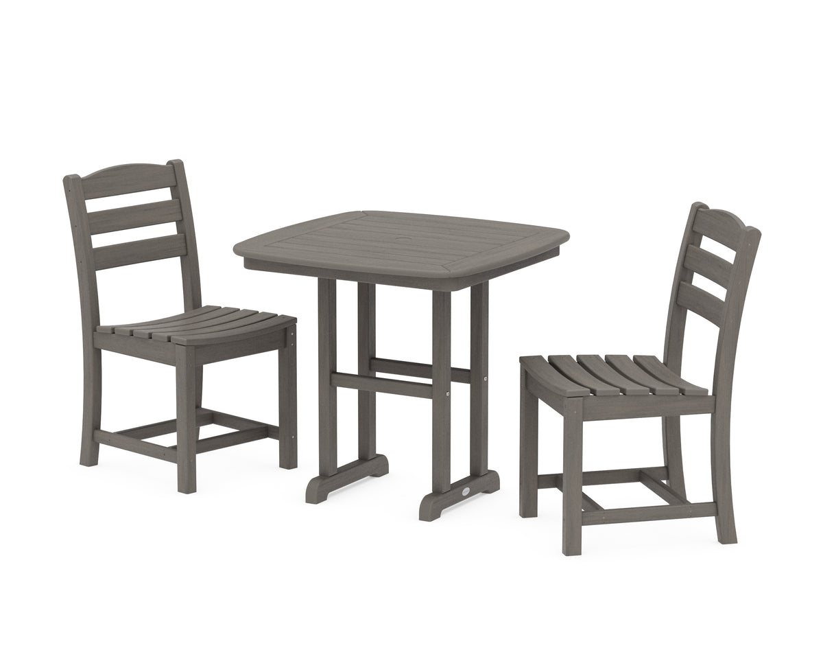 POLYWOOD La Casa Café Side Chair 3-Piece Dining Set in Driftwood