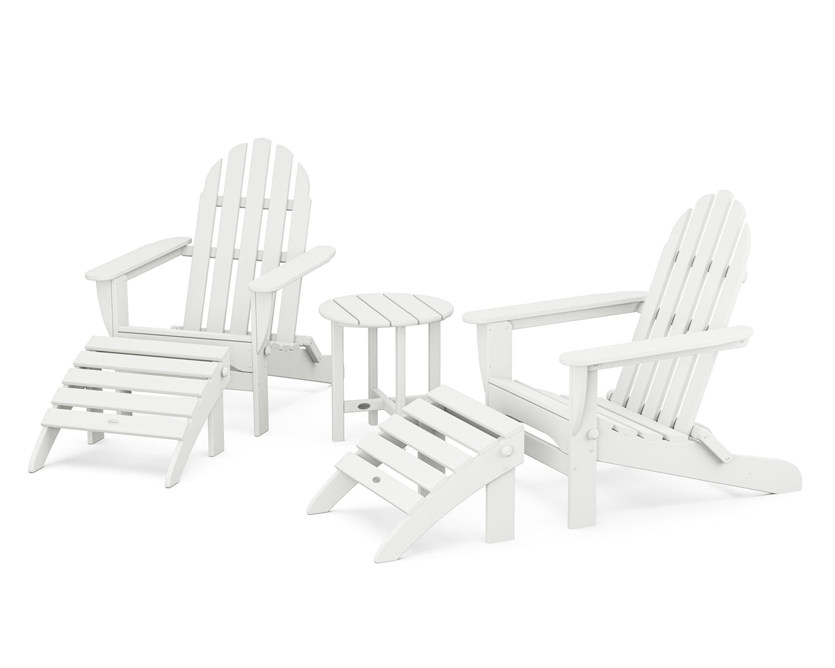 POLYWOOD Classic Adirondack 5-Piece Casual Set in White