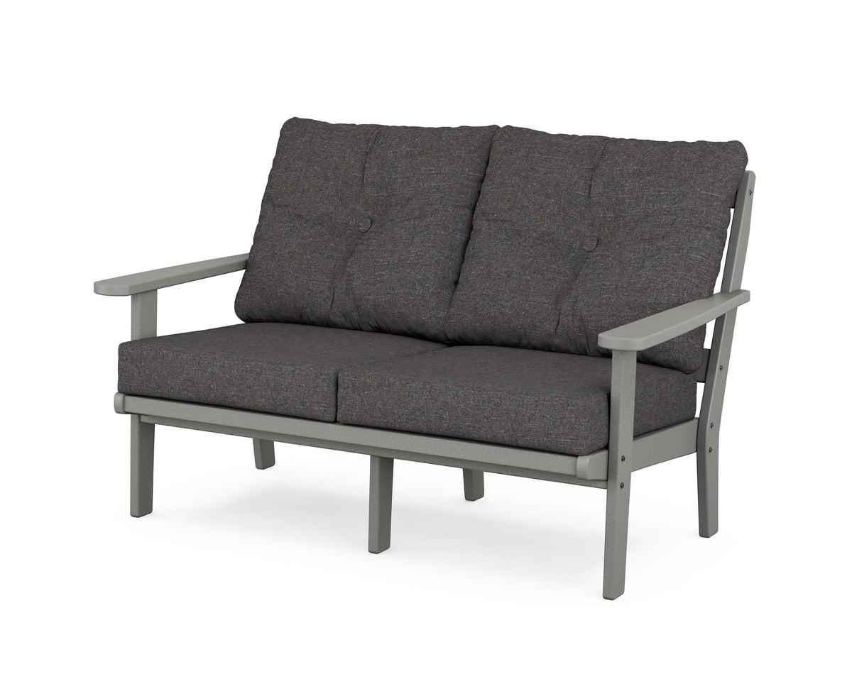 POLYWOOD Mission Deep Seating Loveseat in Slate Grey / Ash Charcoal