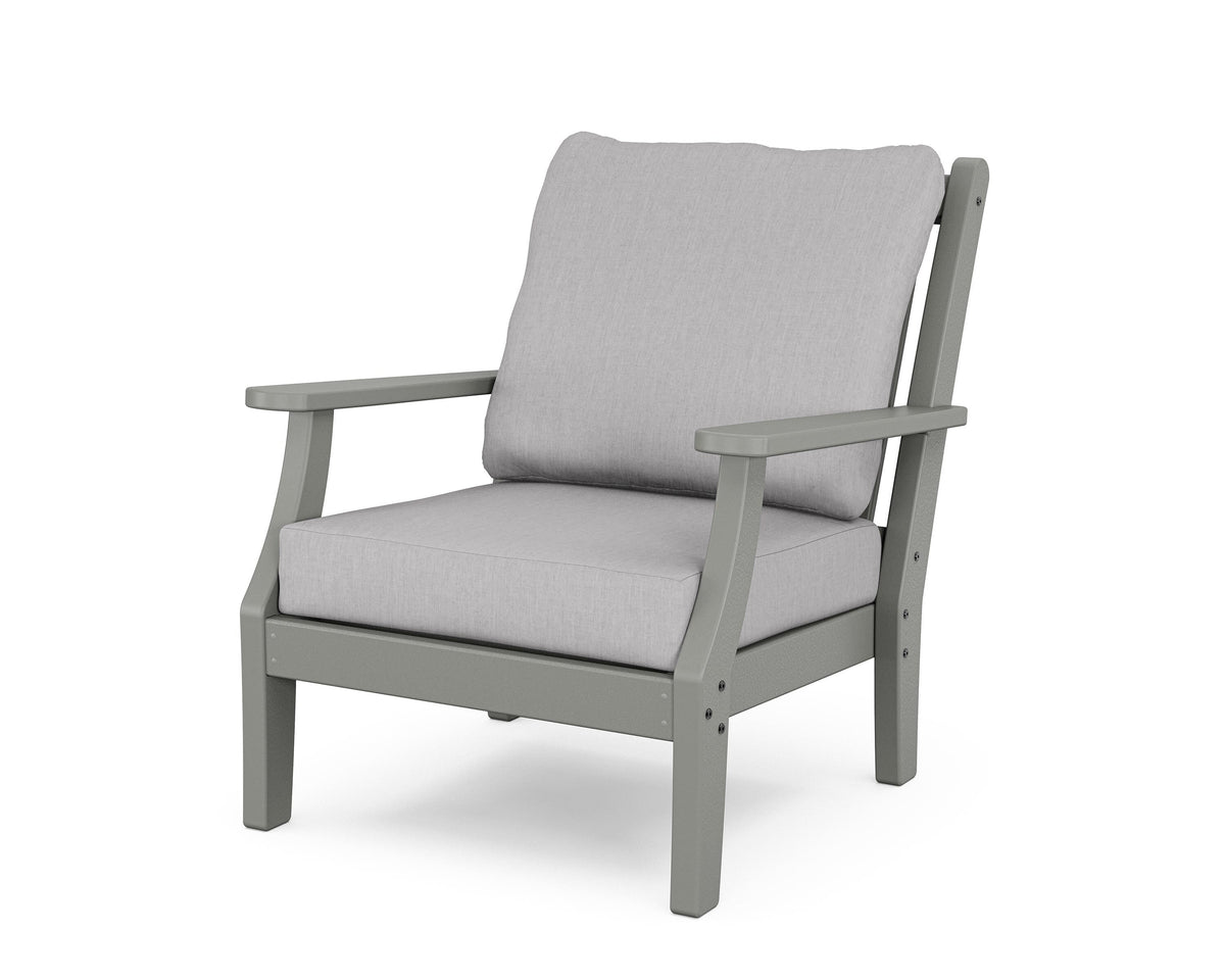 POLYWOOD Wovendale Deep Seating Chair in Slate Grey / Granite