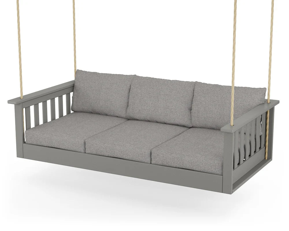 POLYWOOD Vineyard Daybed Swing in Slate Grey / Grey Mist