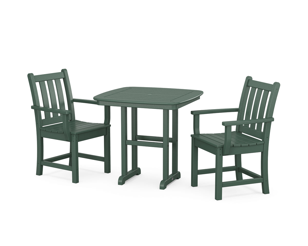 POLYWOOD Traditional Garden 3-Piece Dining Set in Green