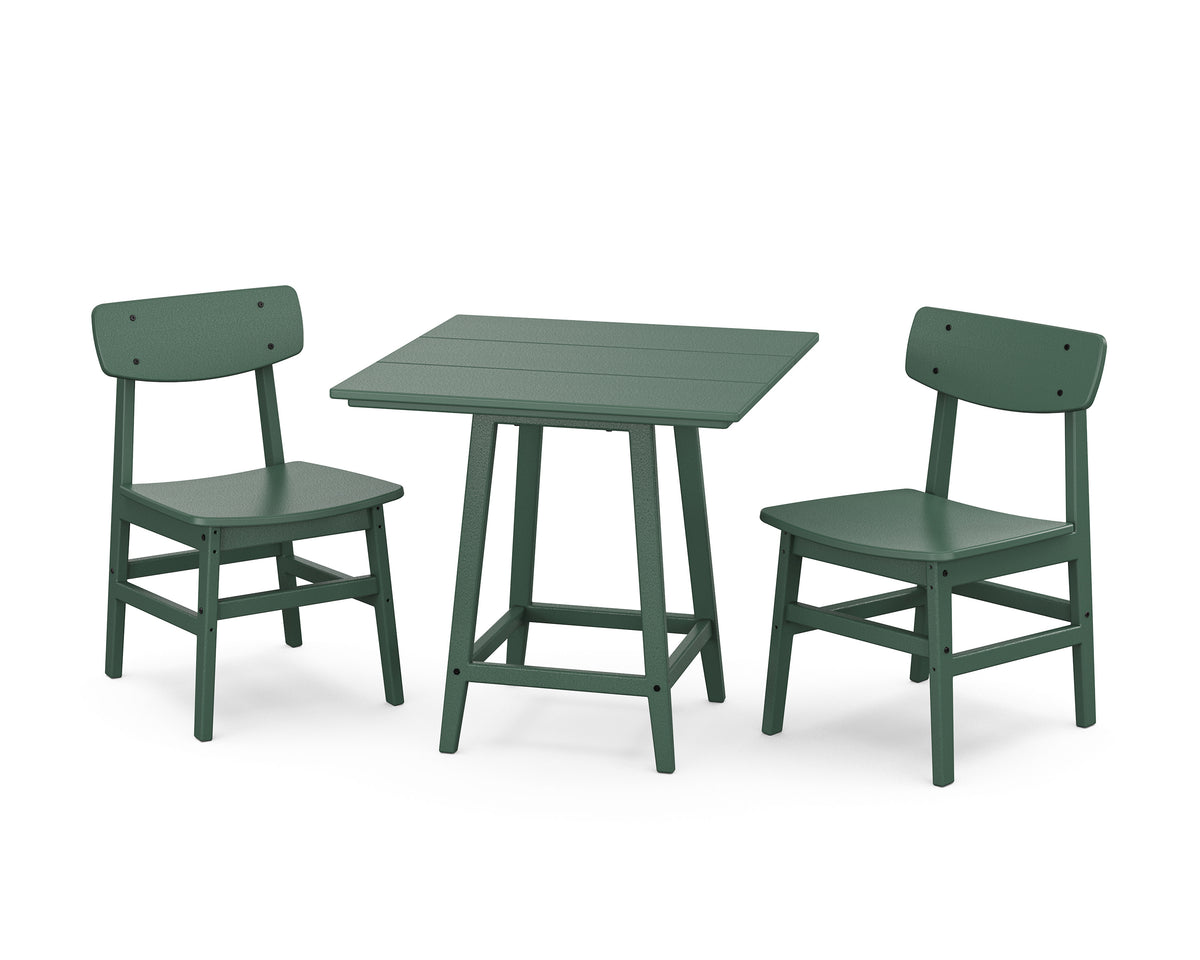 POLYWOOD Modern Studio Urban Chair 3-Piece Bistro Dining Set in Green