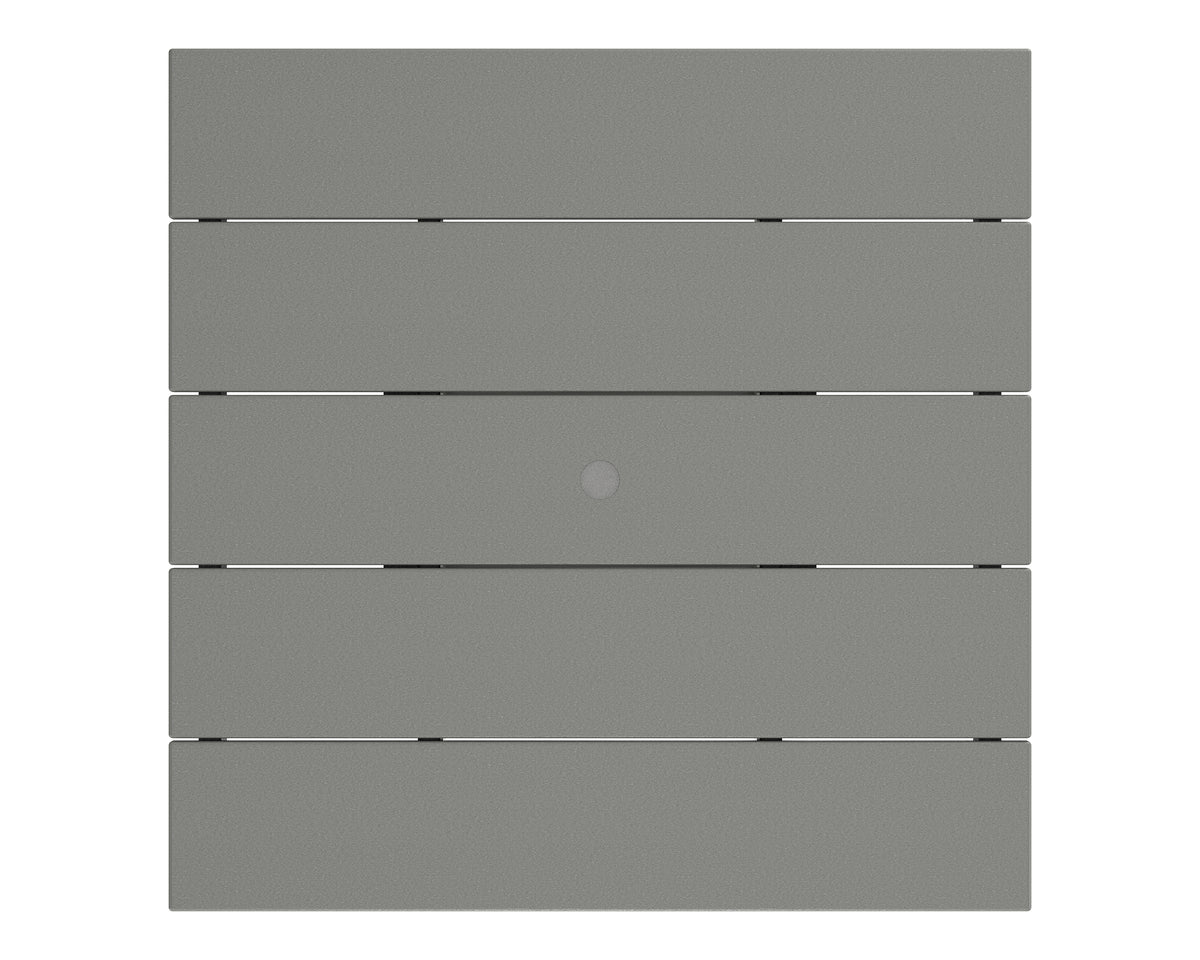 Angled view of the POLYWOOD La Casa Café 5-Piece Side Chair Dining Set in Slate Grey