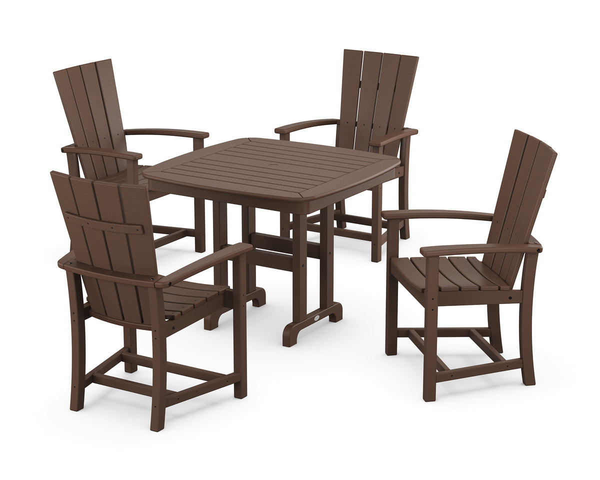 POLYWOOD Quattro 5-Piece Dining Set in Mahogany