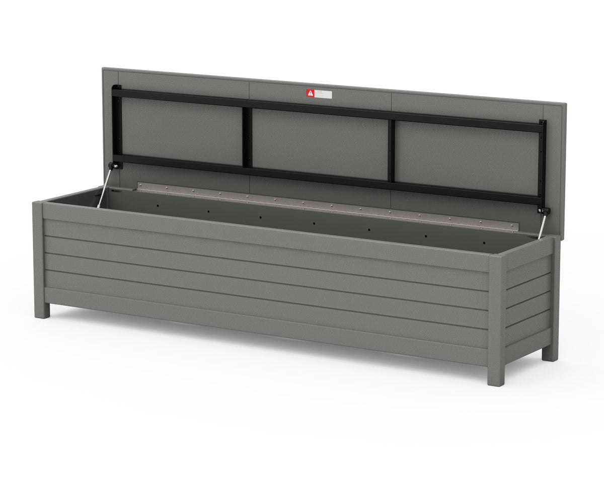 POLYWOOD Nautical 72" Storage Bench angle view