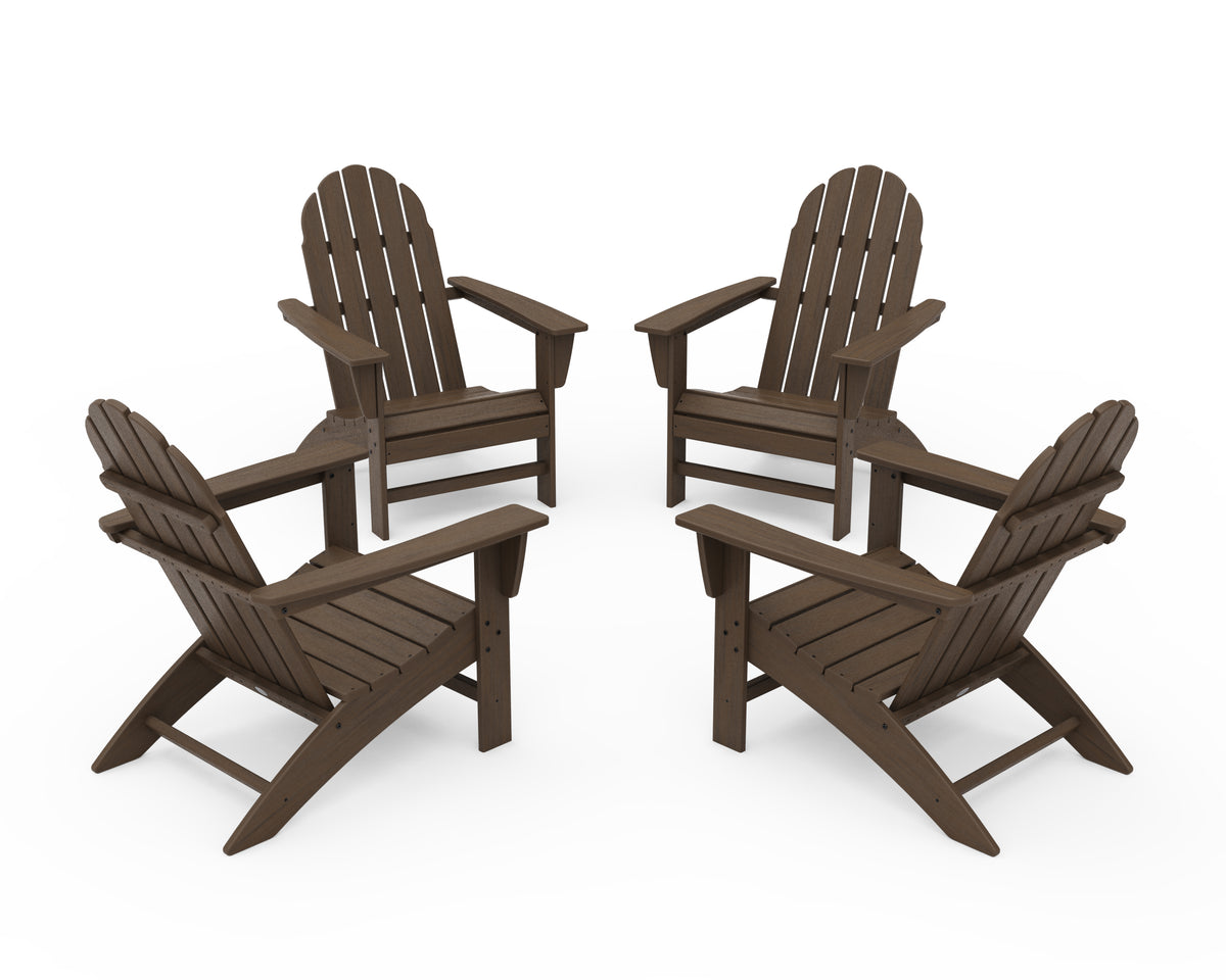 POLYWOOD Vineyard 4-Piece Adirondack Conversation Set in Kona
