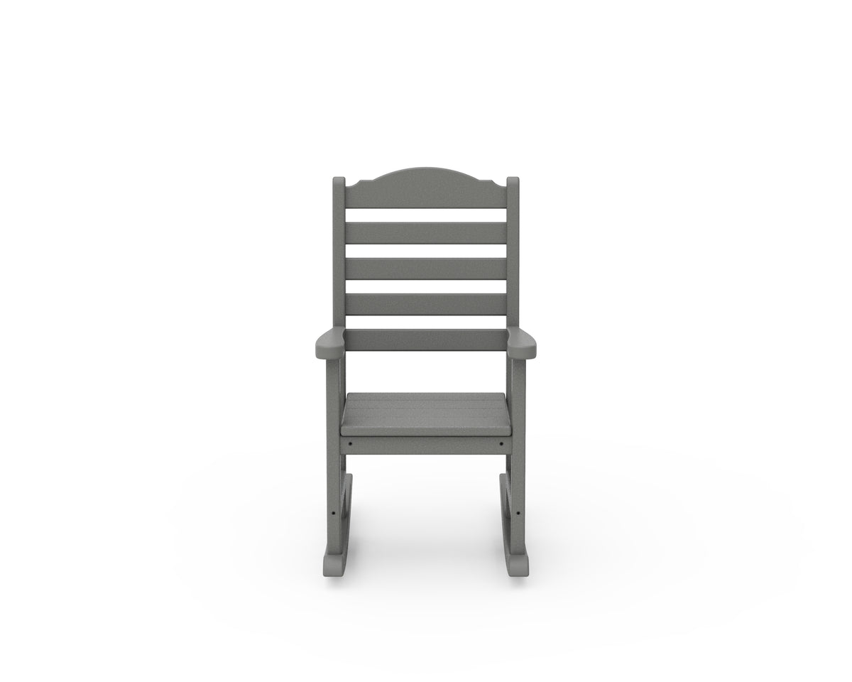Additional angle of the POLYWOOD Savannah Kids Rocking Chair in Slate Grey