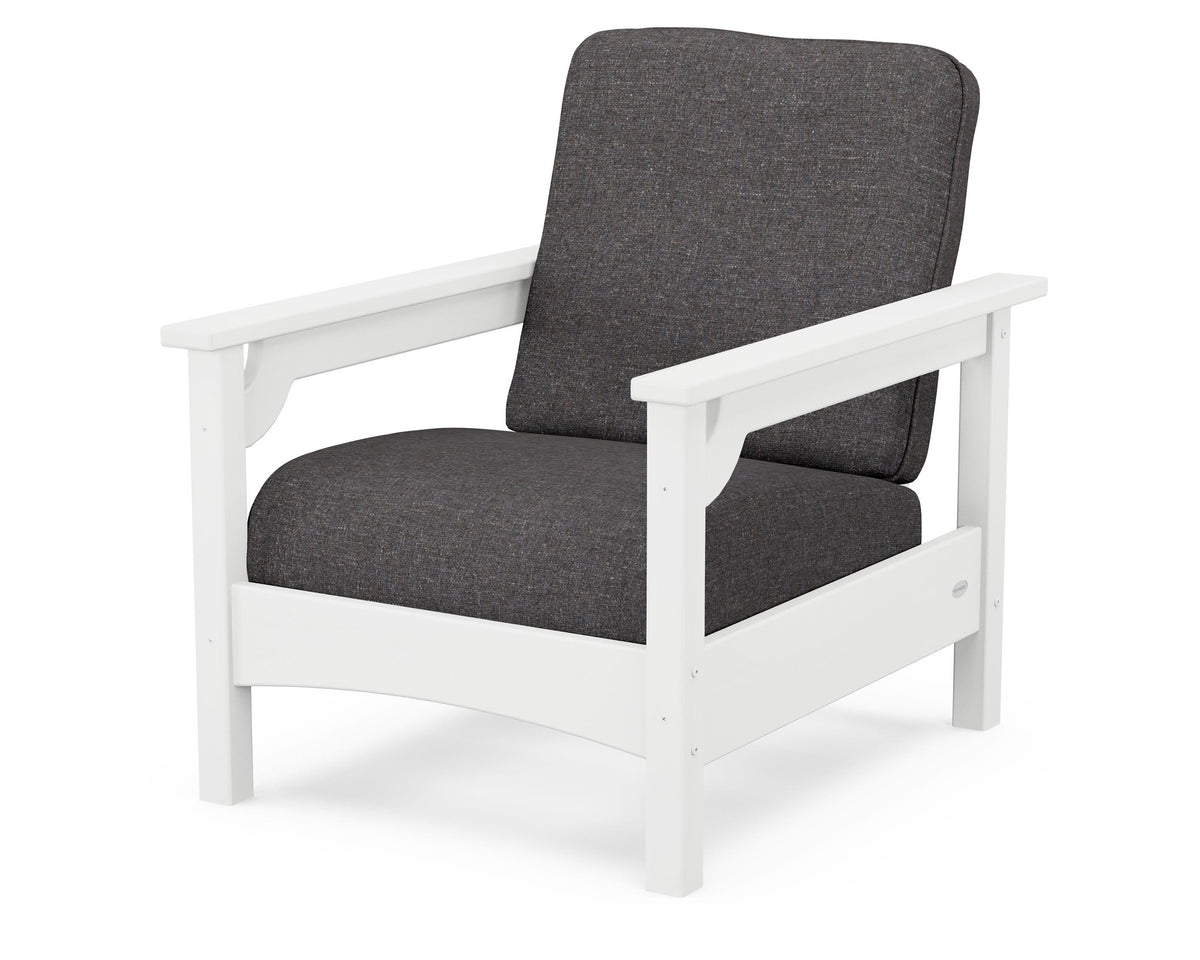 POLYWOOD Club Chair in White / Ash Charcoal
