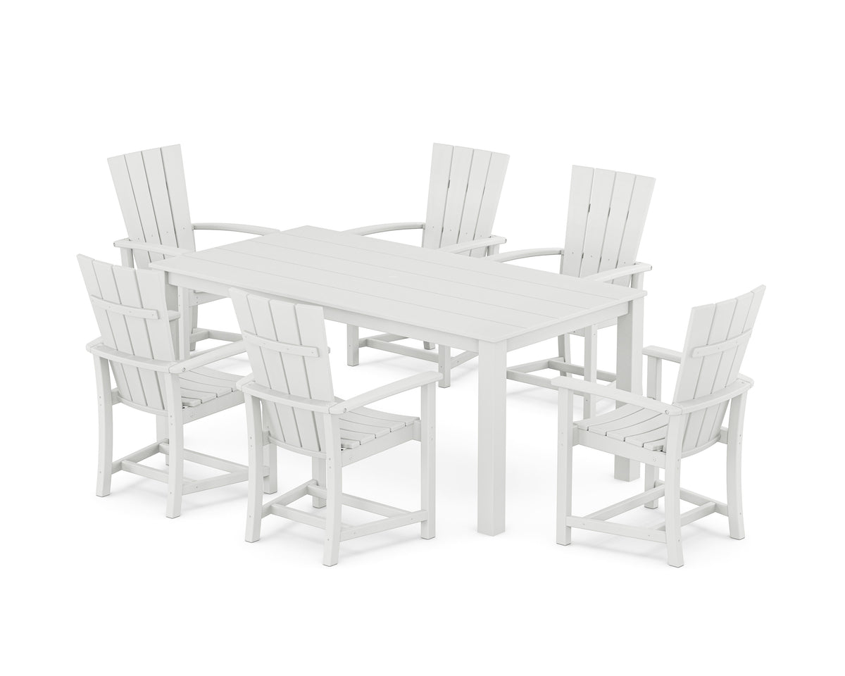 POLYWOOD Quattro 7-Piece Parsons Dining Set in White