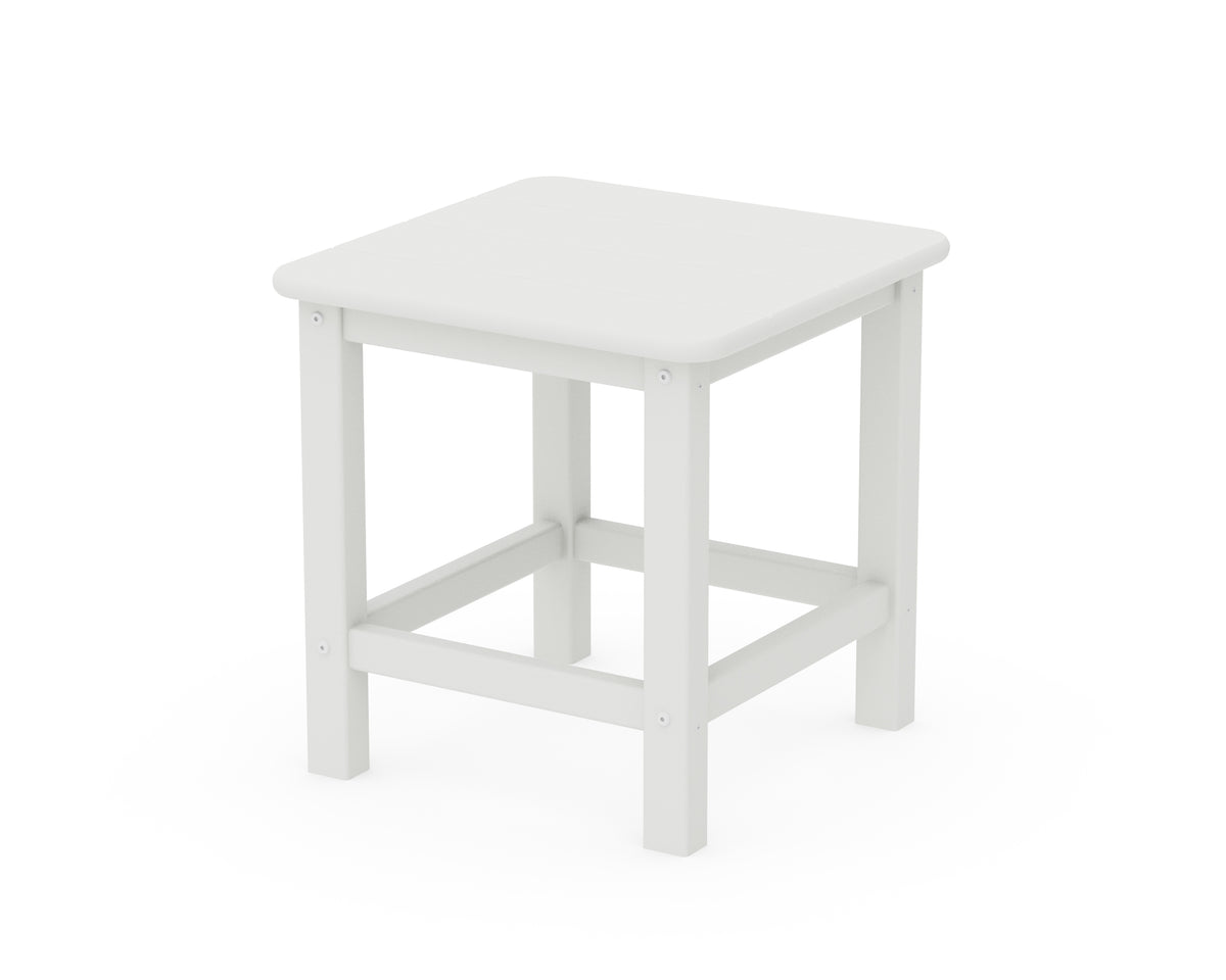 POLYWOOD Seashell 18" Side Table in White