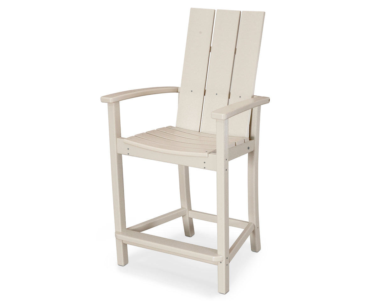 POLYWOOD Modern Adirondack Counter Chair in Sand