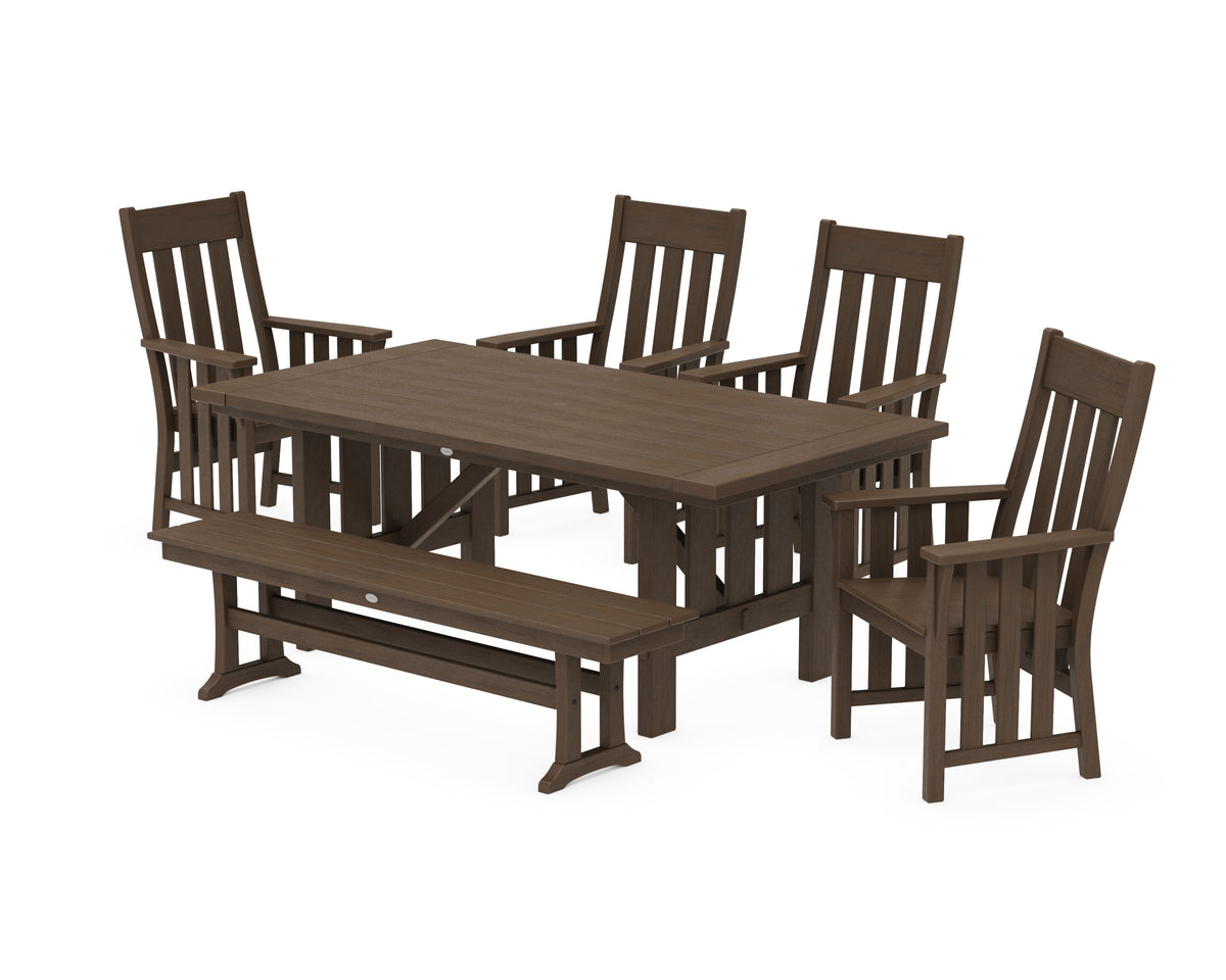 POLYWOOD Acadia 6-Piece Dining Set with Bench in Kona