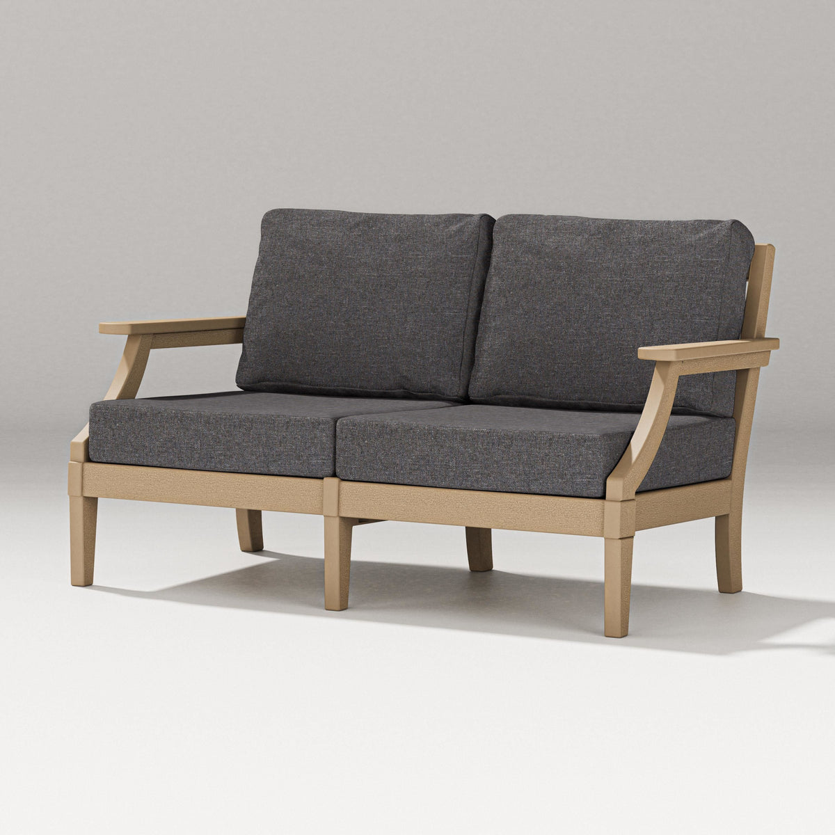 POLYWOOD Estate Loveseat in Vintage Sahara / Ash Charcoal