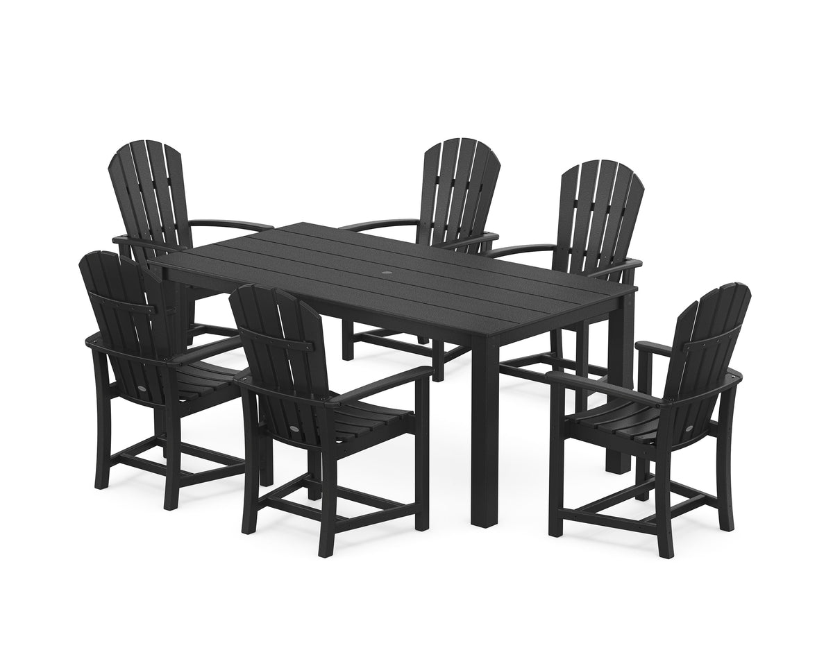 POLYWOOD Palm Coast 7-Piece Parsons Dining Set in Black