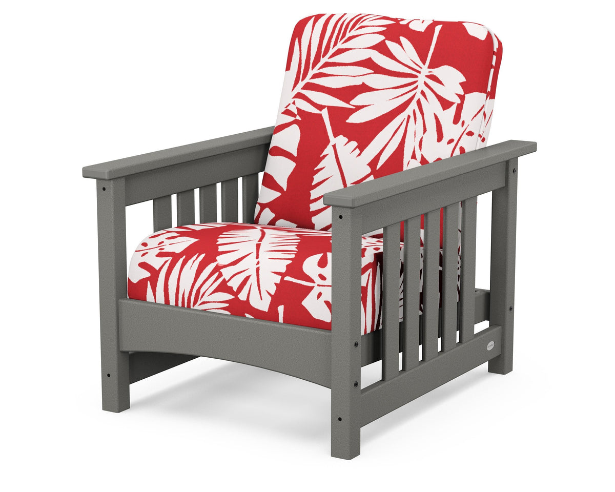 POLYWOOD Club Mission Chair in Slate Grey / Leaf Crimson