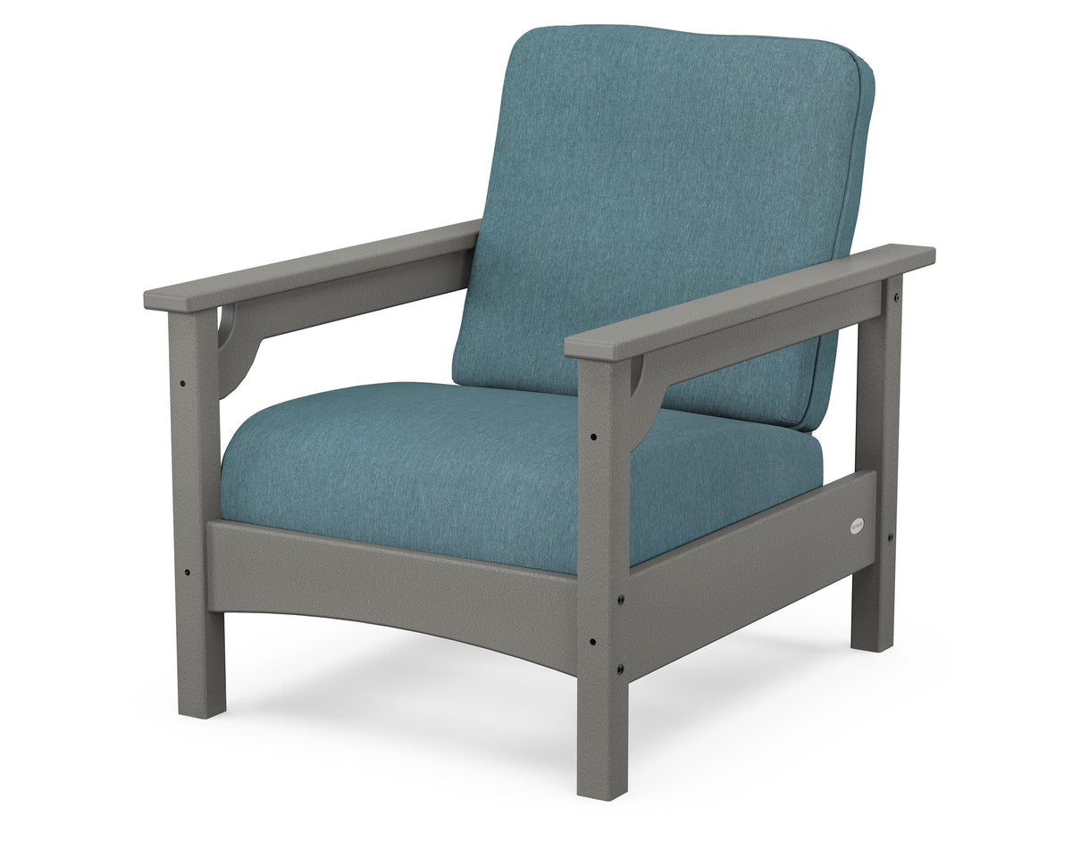 POLYWOOD Club Chair in Slate Grey / Ocean Teal