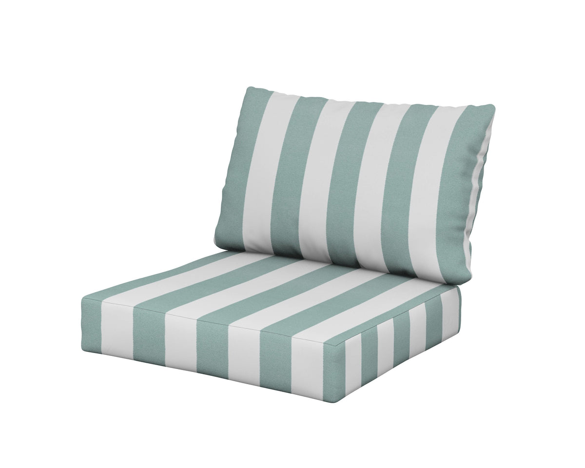 POLYWOOD Modular Cushion in Cabana Stripe Glacier Spa