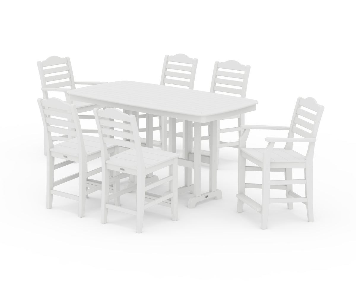 POLYWOOD Savannah 7-Piece Counter Set in White