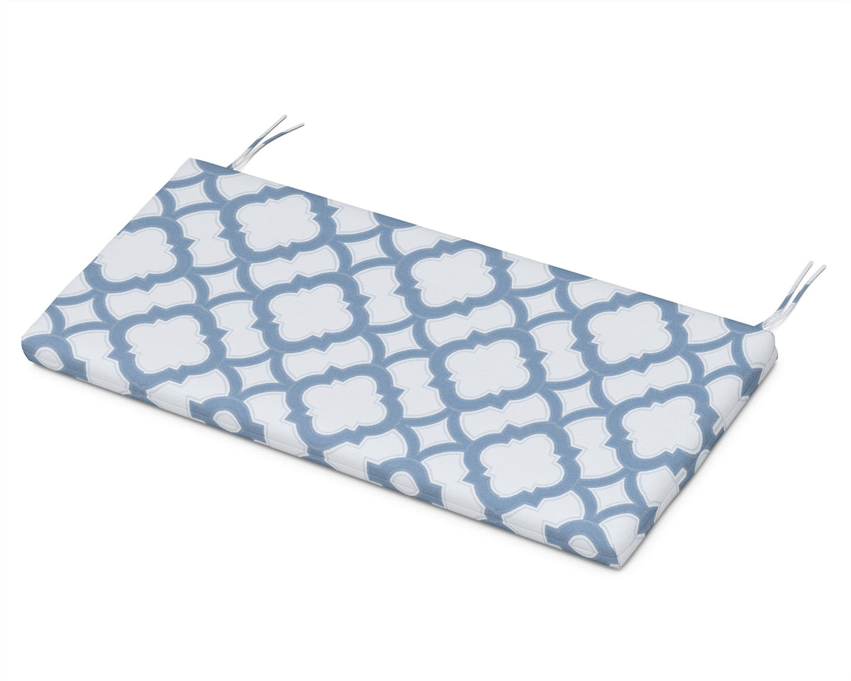 POLYWOOD 48" Bench Seat Cushion in Trellis Sky Blue