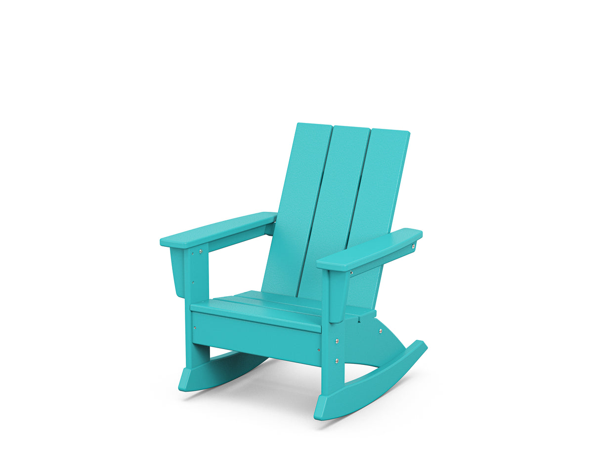 POLYWOOD Kids Modern Adirondack Rocking Chair in Aruba