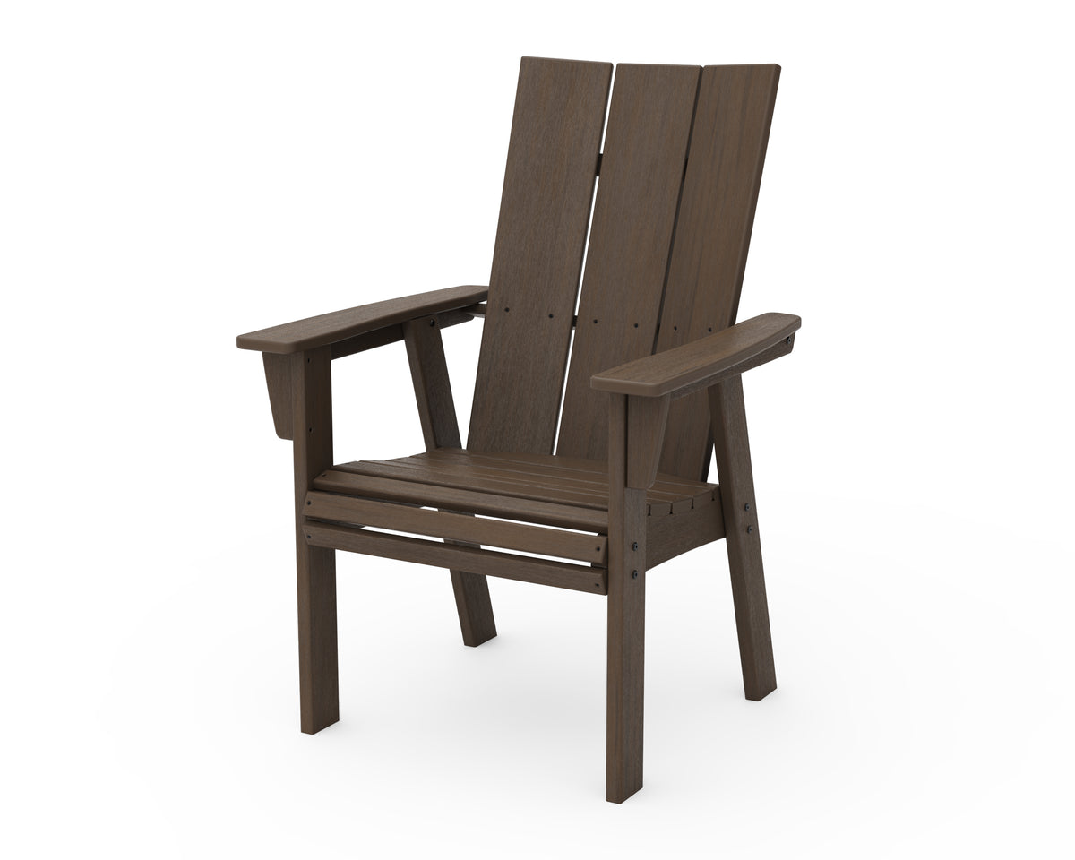 POLYWOOD Modern Curveback Adirondack Dining Chair in Kona