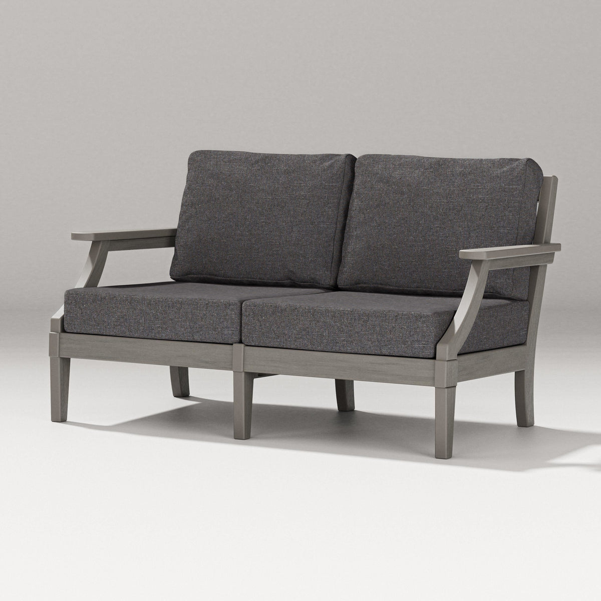POLYWOOD Estate Loveseat in Driftwood / Ash Charcoal