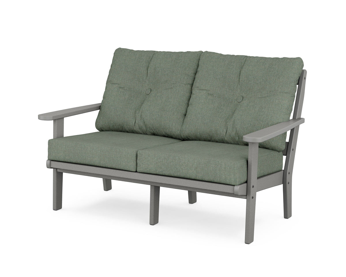 POLYWOOD Mission Deep Seating Loveseat in Slate Grey / Cast Sage