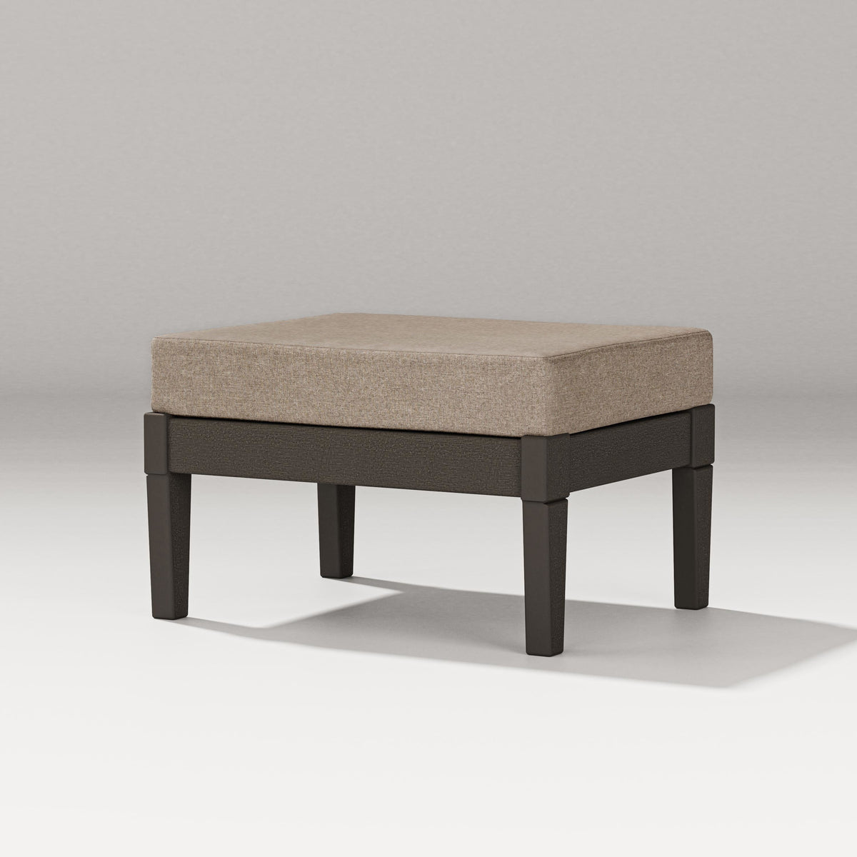 POLYWOOD Estate Lounge Ottoman in Vintage Coffee / Spiced Burlap
