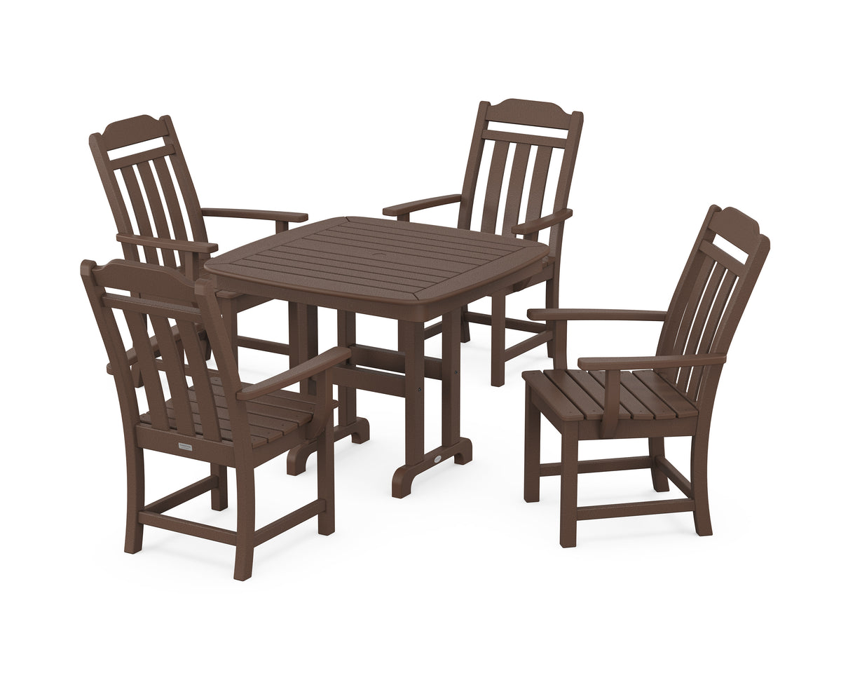 POLYWOOD Cottage 5-Piece Dining Set in Mahogany