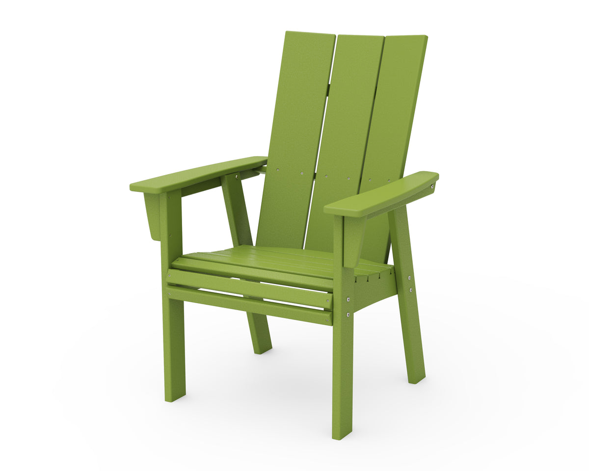 POLYWOOD Modern Curveback Adirondack Dining Chair in Lime