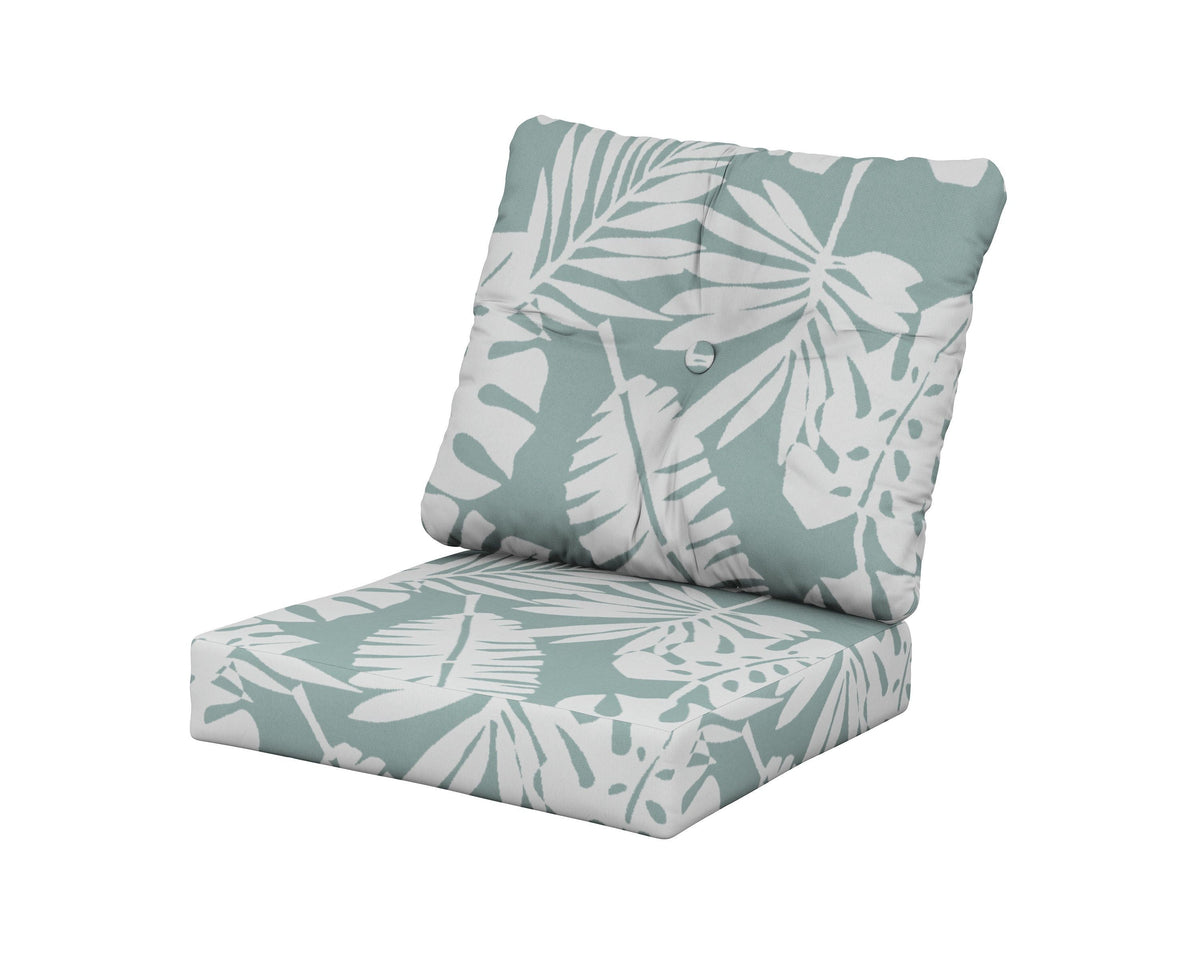 POLYWOOD Vineyard Seat/Back Cushion in Leaf Glacier Spa