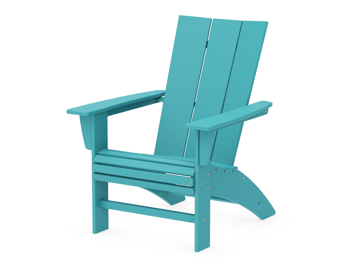 POLYWOOD Modern Curveback Adirondack Chair in Aruba