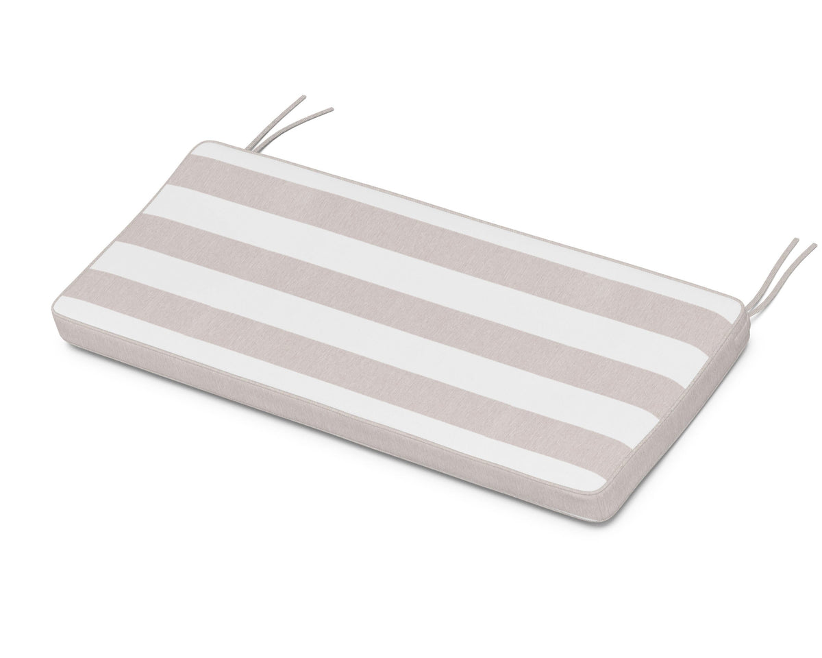 POLYWOOD Chinoiserie 48" Bench Seat Cushion in Cabana Stripe Dune Burlap