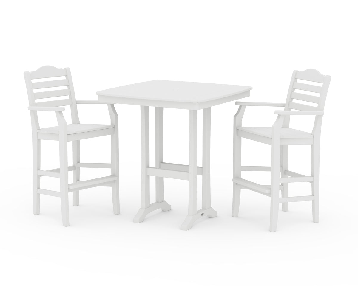 POLYWOOD Savannah 3-Piece Bar Set in White