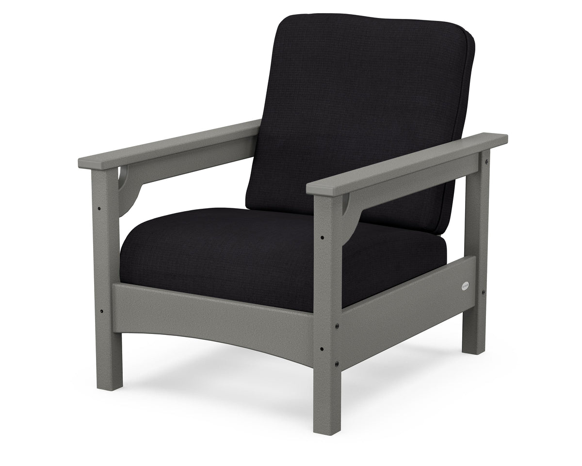 POLYWOOD Club Chair in Slate Grey / Midnight Linen